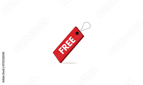 Free red price label tag vector