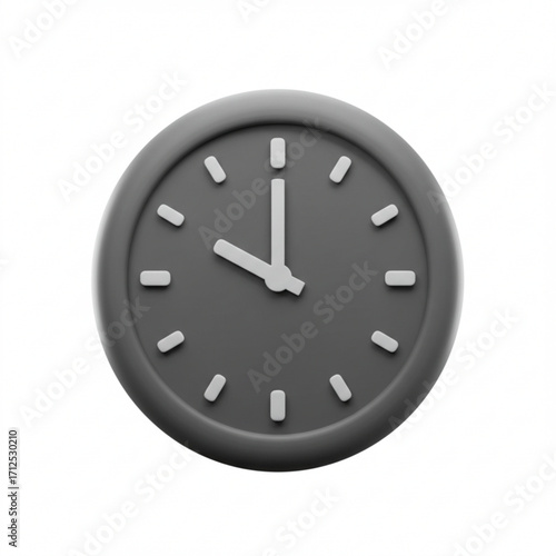 3d illustration of a simple analog clock