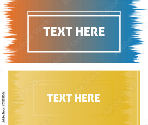Abstract gradient brush stroke banners with text placeholders for design and marketing content creation