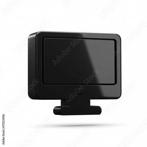 3d illustration of a black computer monitor