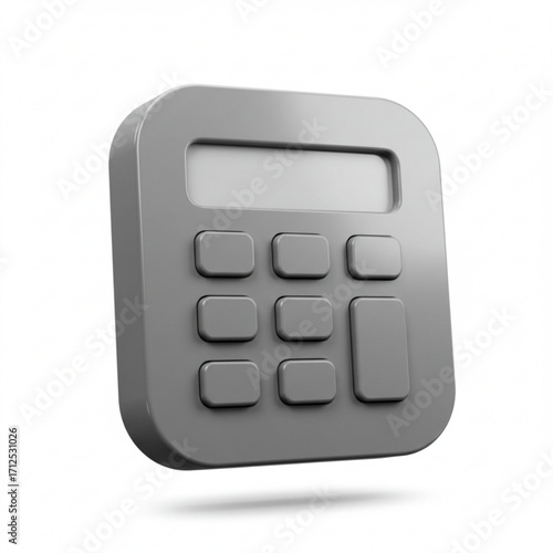 3d illustration of gray calculator