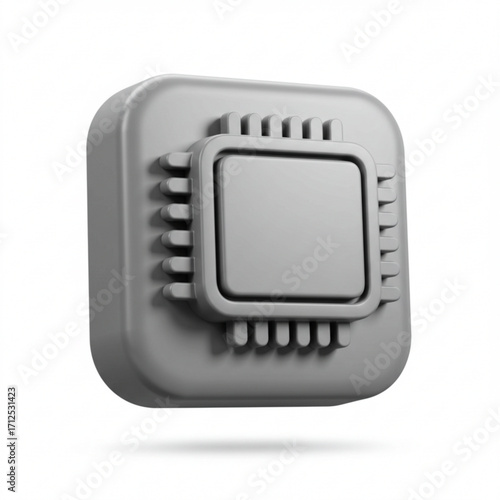 3d illustration of 3d rendering of a microchip