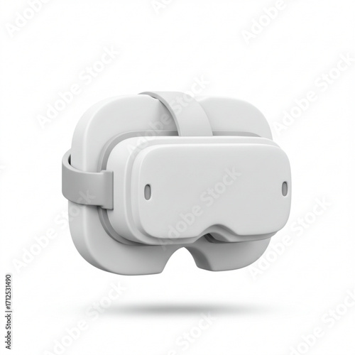 3d illustration of white virtual reality headset
