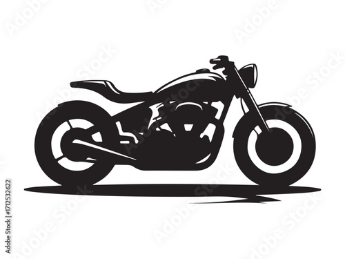 Dynamic motorcycle silhouette design isolated on white background