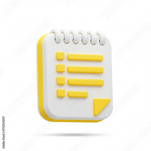 3d icon of a notepad with a checklist