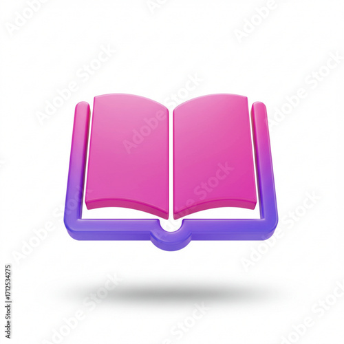 3d illustration of open book icon