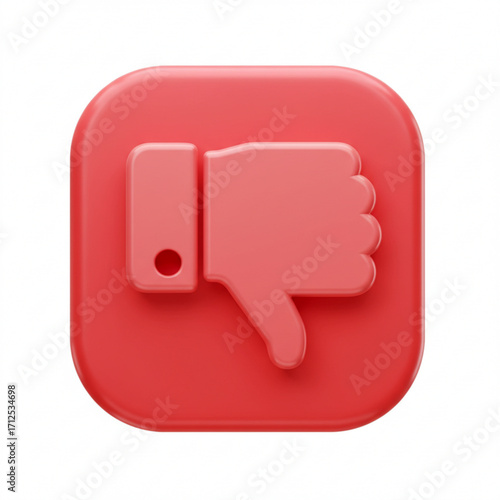 3d illustration of 3d red thumbs down icon