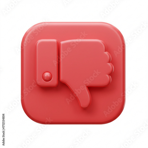 3d illustration of red thumbs down icon