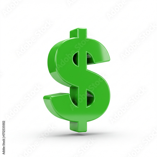 3d illustration of green dollar sign symbol