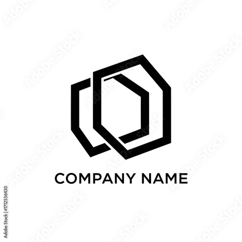 Abstract Geometric Logo Design with Interlocking Hexagons for Modern Company Branding.