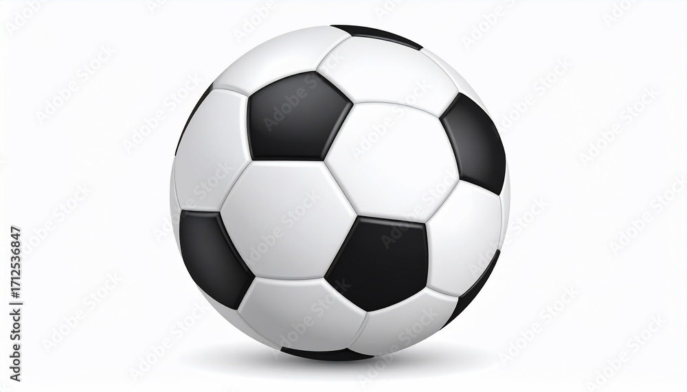 Obraz premium A Detailed Illustration of a Soccer Ball Isolated on a Clean White Background