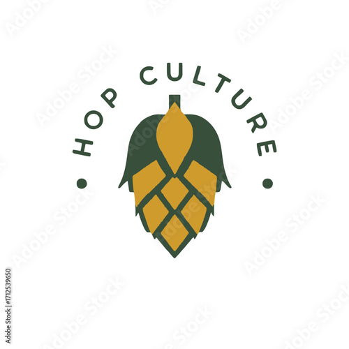 Craft beer branding showcases hop ingredient and culture with modern logo design