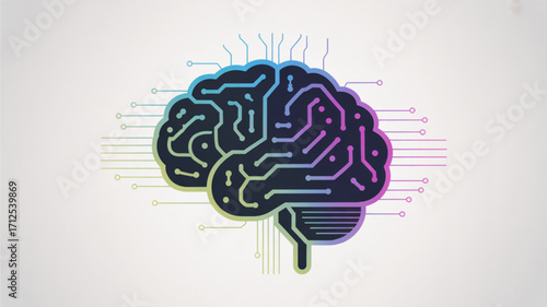 Artificial intelligence brain ai technology machine learning neural network concept digital mind graphic