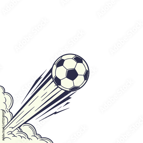 Soccer Ball with Smoke Trail Vector