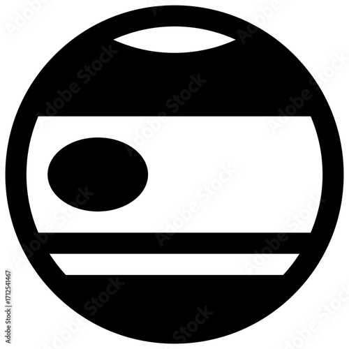 Ice giant. Outlined stroke vector icon with black-filled details.