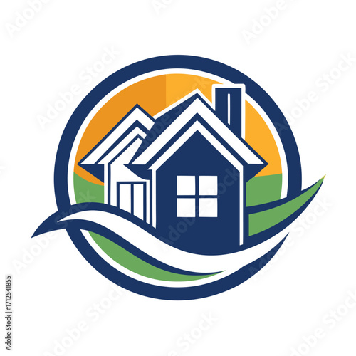 Modern real estate house icon logo for property and housing businesses