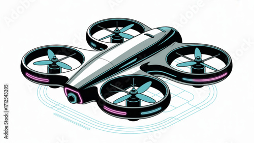 Futuristic drone design concept for aerial photography and videography with advanced technology and innovation