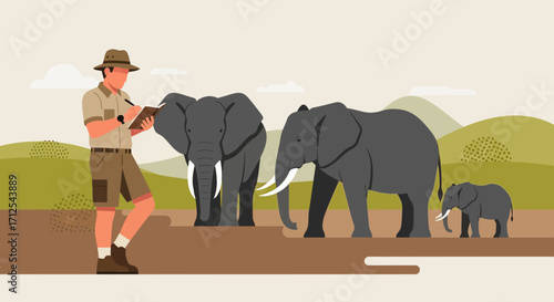 Elephant Studies In The Savannah: A Conservationist Observing The African Wildlife Today