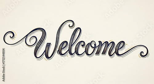 Elegant Welcome Sign Calligraphy Design.