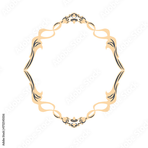 Elegant golden ornamental frame design, perfect for invitations, certificates, or classic decoration.