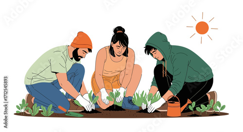 Ensemble Efforts: Cultivating New Beginnings, Planting, Gardening, And Sustainability Concepts