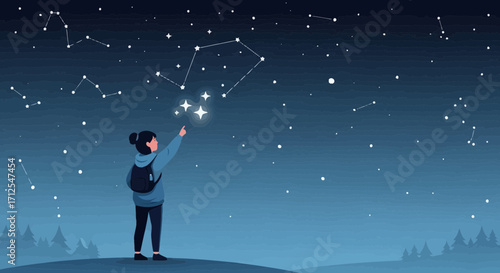Dreaming Under The Stars: A Nighttime Scene of Exploration and Wonder