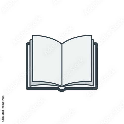 Open book illustration with blank pages for educational or literary concepts.