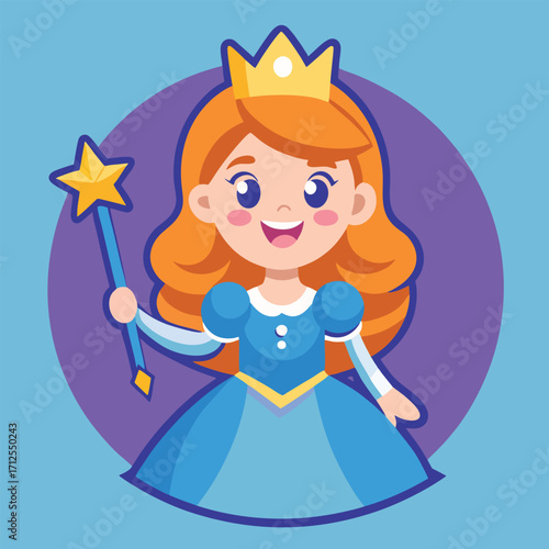 design logo vector icon cartoon mascot character princess