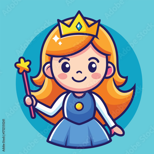design logo vector icon cartoon mascot character princess