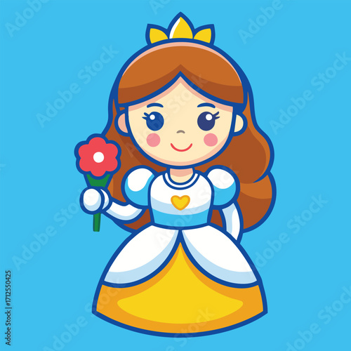 design logo vector icon cartoon mascot character princess