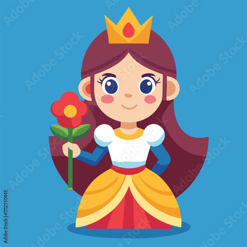 design logo vector icon cartoon mascot character princess