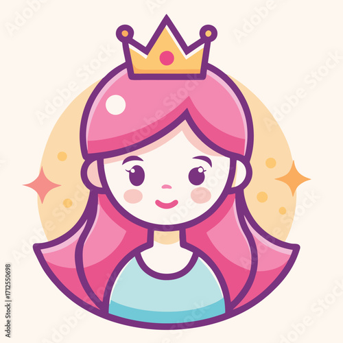 design logo vector icon cartoon mascot character princess