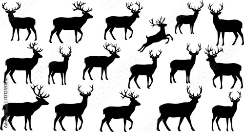 Vector silhouettes of deer, Deer silhouette 