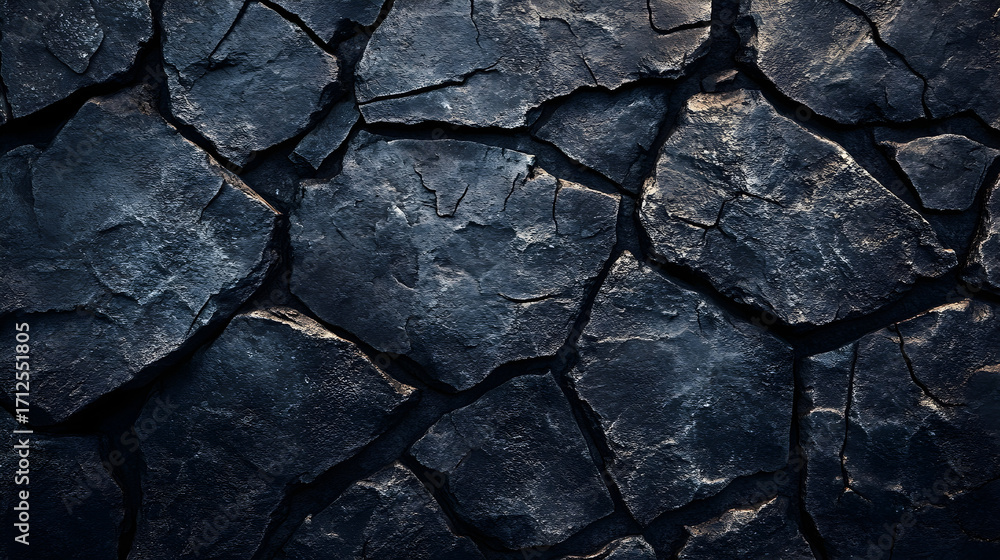Fototapeta premium Dark Cracked Stone Wall Texture Background.