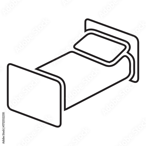 Simple Bed Line Icon