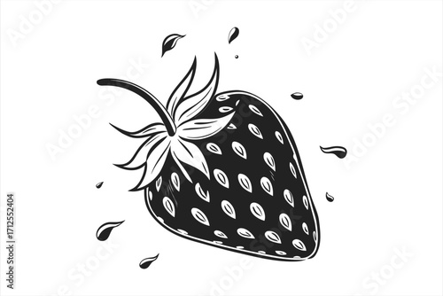 black-stowbarry-vector-illustration-on-white-backg 2