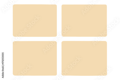 Set of four vector craft paper textures. Light ecru eggshell background. Vintage grunge surface backdrop for design. Recycled cardboard texture squares with grain detail.