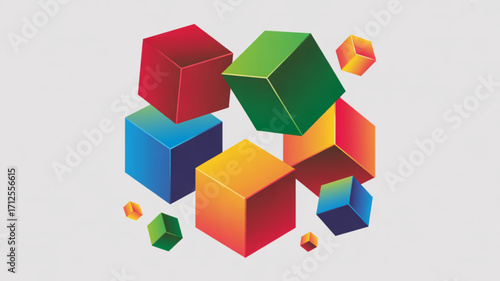 Colorful cubes graphic design illustration vector art geometric shapes modern abstract background for web and print