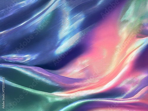 Vibrant Iridescent Textile with Soft Curves and Smooth Surface for Background or Fashion Design Projects