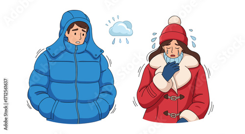 Winter clothing for staying warm in cold weather.