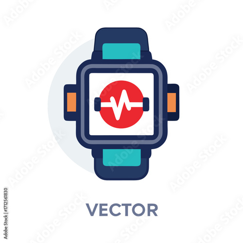 Modern smartwatch and fitness tracker icon set for technology and wearable applications