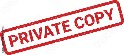 Distressed Private Copy Stamp with Grunge Texture for Document Confidentiality