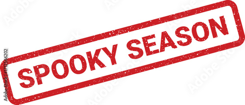 Distressed rectangle rubber stamp effect illustration, featuring Spooky Season phrase in bold font