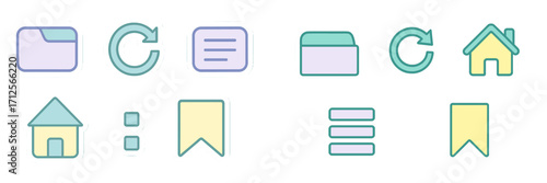 Colorful digital icons representing various file and folder actions, perfect for enhancing user interface design