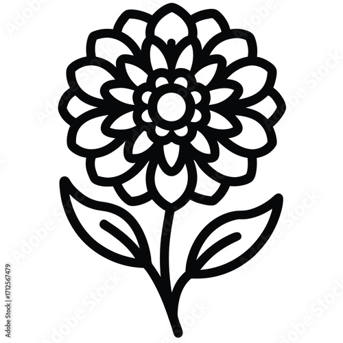 marigold outline vector icon