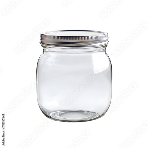 Clear Glass Jar with Metal Lid for Storage and Display