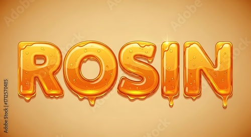 Golden Rosin Text Dripping Honey Style.