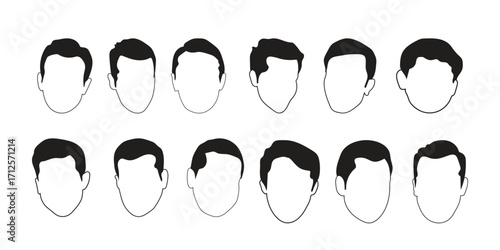 human face icon set vector