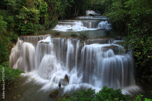 Huay Mae Khamin Waterfall is originated from Kala mountain range. The waterfall is situated on the east of Sri Nakarin Dam national park.Kanchanaburi province,Thailand
