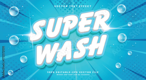 Super Wash 3d editable text effect Template